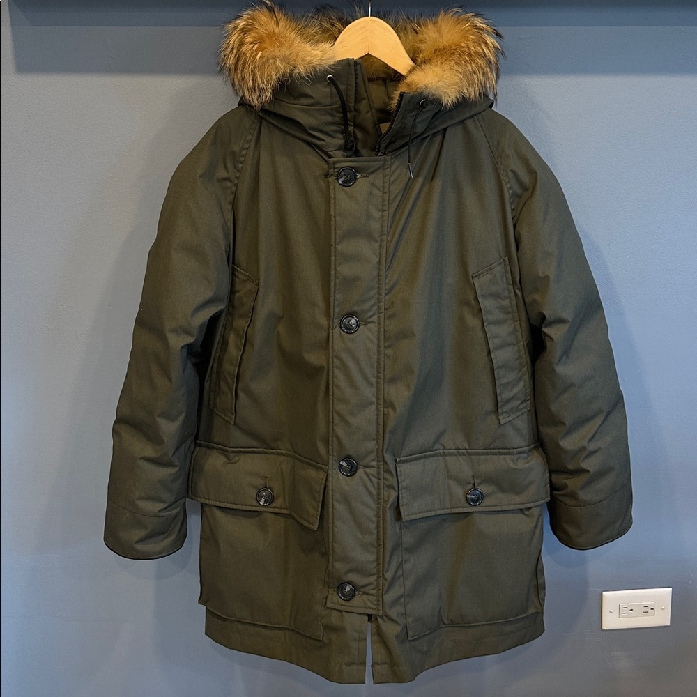 VTG Eddie Bauer Goose Down Coyote Fur Hooded Heavy Parka Jacket L Coat Mens